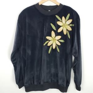 Vintage Golden Girls Black Velour Sweatshirt Large